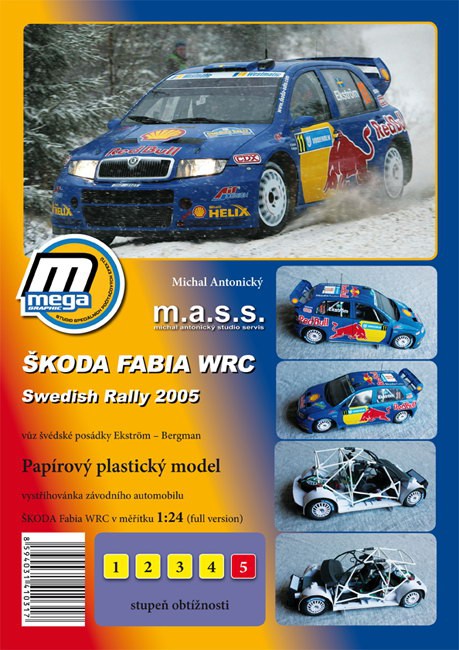 Náhľad produktu - 1:24 Škoda Fabia WRC, Swedish Rally 2005 + interiér - vystrihovačka