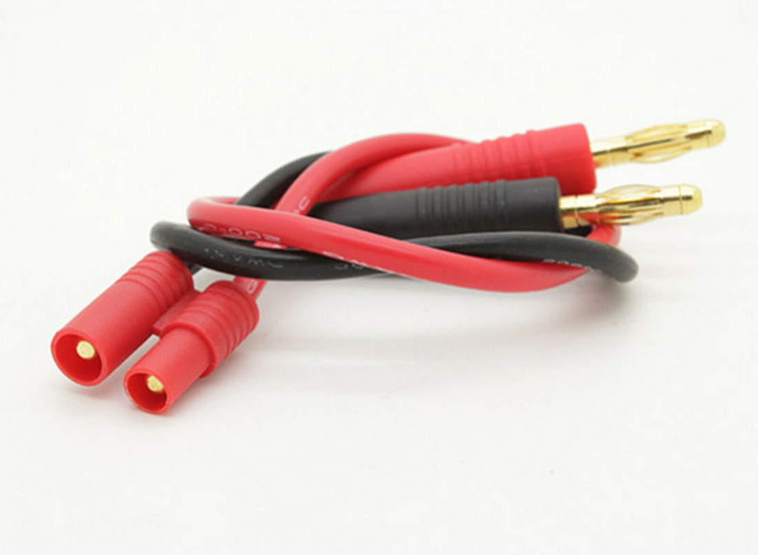 Náhľad produktu - Nabíjací kábel s pozlátenými konektormi 4 mm