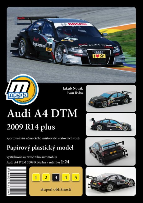 Náhľad produktu - 1:24 Audi A4 DTM 2009 R14 plus - vystrihovačka
