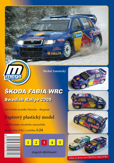 Náhľad produktu - 1:24 Škoda Fabia WRC Sweden 2005 - vystrihovačka