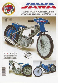 1:12 Jawa 884.5 - plochodrážny špeciál - vystrihovačka