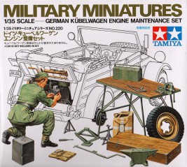 1:35 Motor nemeckého vozidla Kübelwagen a dielenské vybavenie