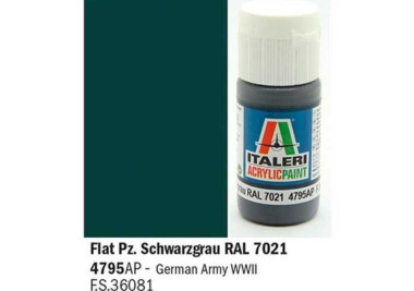 Italeri barva akryl 4795AP - Flat Pz. Schwarzgrau RAL 7021 20ml