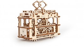 Drevené 3D mechanické puzzle - električka