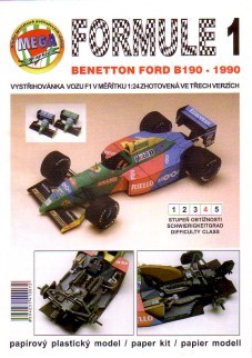 Náhľad produktu - 1:24 F1 Ford B190 Benetton (1990) - vystrihovačka