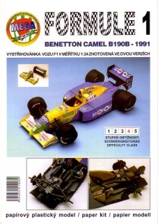 Náhľad produktu - 1:24 F1 - Benetton Camel B190B - 1991 - vystrihovačka
