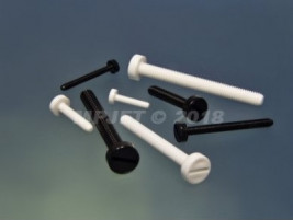 Polyamidová skrutka M4x40 s uzavrenou drážkou, čierna 4 ks