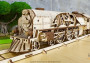 Drevené 3D mechanické puzzle – parná lokomotíva V-Expres s tendrom