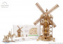 Drevené 3D mechanické puzzle – vežový veterný mlyn
