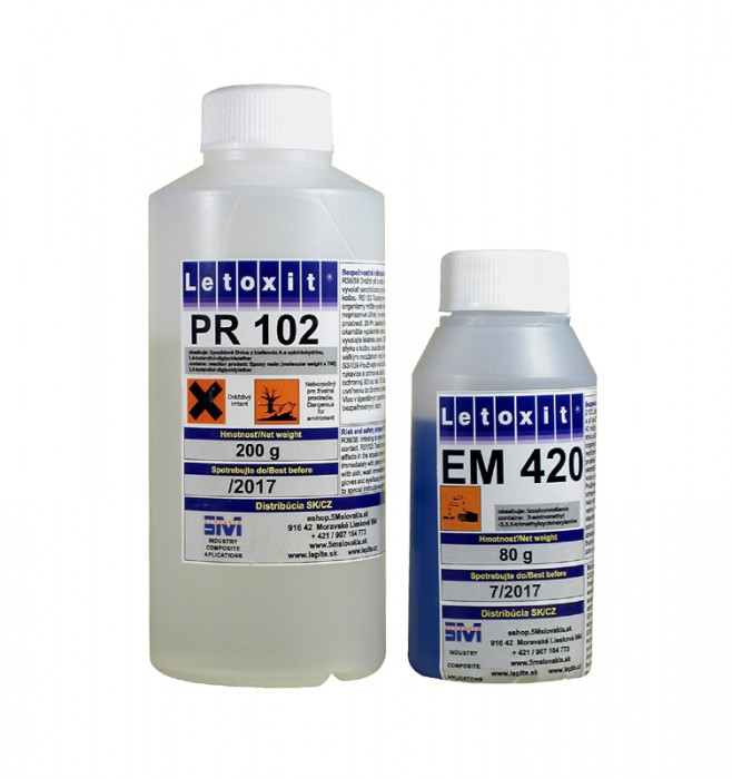 Náhľad produktu - Letoxit PR 102 + EM 420 (200 g živice a 80 g tužidla)