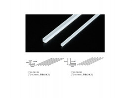 Tamiya Plastic Beams – plastový L-profil 3mm, dĺžka 400 mm (6 ks)
