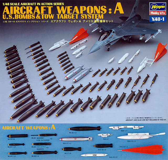 Náhľad produktu - 1:48 Aircraft Weapon A: U.S. Bombs and Tow Target System