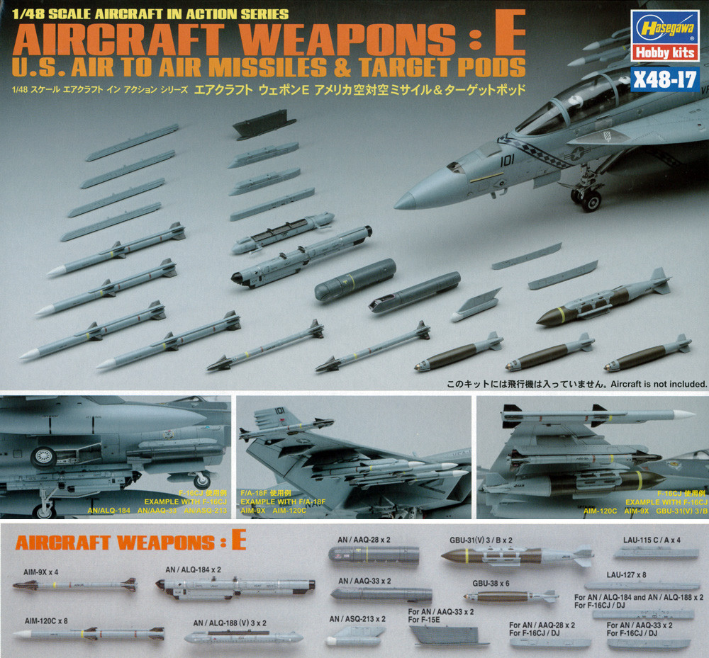 Náhľad produktu - 1:48 U.S. Aircraft Weapons E A-A miss.