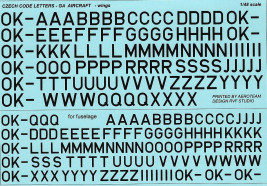 1:48 Písmená na klzáky (čierne)