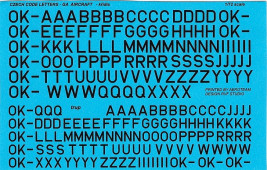 1:72 Písmená na klzáky (čierne)