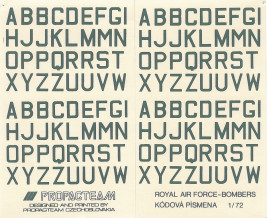 1:72 Kódové písmena Royal Air Force - Bombers