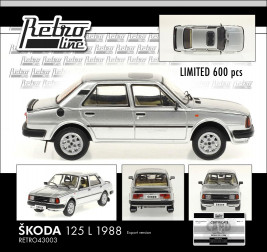 1:43 Škoda 125 L (1988), exportná verzia – strieborná