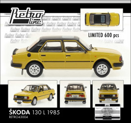 1:43 Škoda 130 L (1985), exportná verzia – žltá/čierna