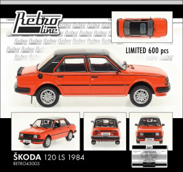 1:43 Škoda 120 LS (1984), exportná verzia – oranžová/čierna