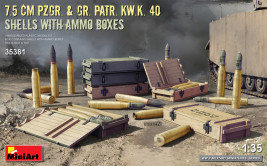 1:35 7,5cm PzGr. & Gr. Patr. KwK 40 Shells w/ Ammo Boxes