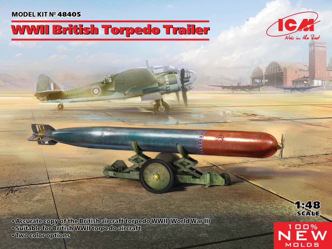 Náhľad produktu - 1:48 British WWII Torpedo w/ Trailer