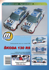 1:24 Škoda 130 RS, Rallye Monte Carlo 1977 (vystrihovačka)
