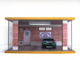 PN Racing Route66 1/28 Scale Realistic Car Garage 2 Parking Space