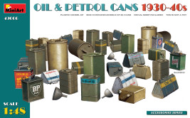1:48 Oil & Petrol Cans 1930-40s (36 pcs., w/ decals) (predobjednávka)
