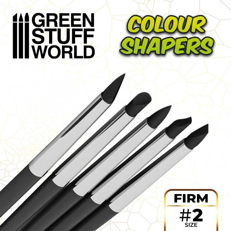 Náhľad produktu - Silikónové štetce Colour Shapers Black Firm, veľkosť 2 (5 ks)