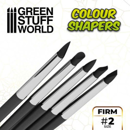 Silikónové štetce Colour Shapers Black Firm, veľkosť 2 (5 ks)