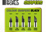 Silikónové štetce Colour Shapers Black Firm, veľkosť 2 (5 ks)