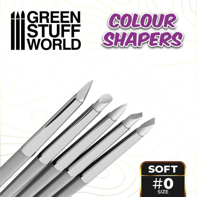 Náhľad produktu - Silikónové štetce Colour Shapers White Soft, veľkosť 0 (5 ks)