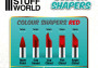 Silikónové štetce Colour Shapers Red Extra Firm, veľkosť 2 (5 ks)