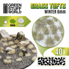 Grass Tufts – samolepiace mačiny zimná tráva, 6mm (40 ks)
