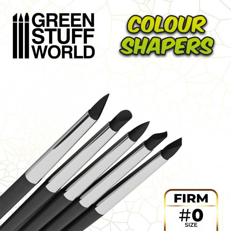 Náhľad produktu - Silikónové štetce Colour Shapers Black Firm, veľkosť 0 (5 ks)