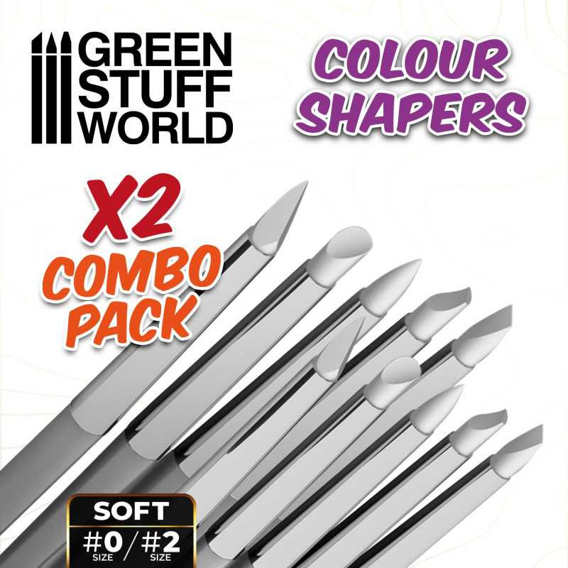 Náhľad produktu - Silikónové štetce Colour Shapers White Soft Combo, veľkosť 0 & 2 (10 ks)