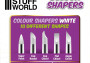 Silikónové štetce Colour Shapers White Soft Combo, veľkosť 0 & 2 (10 ks)