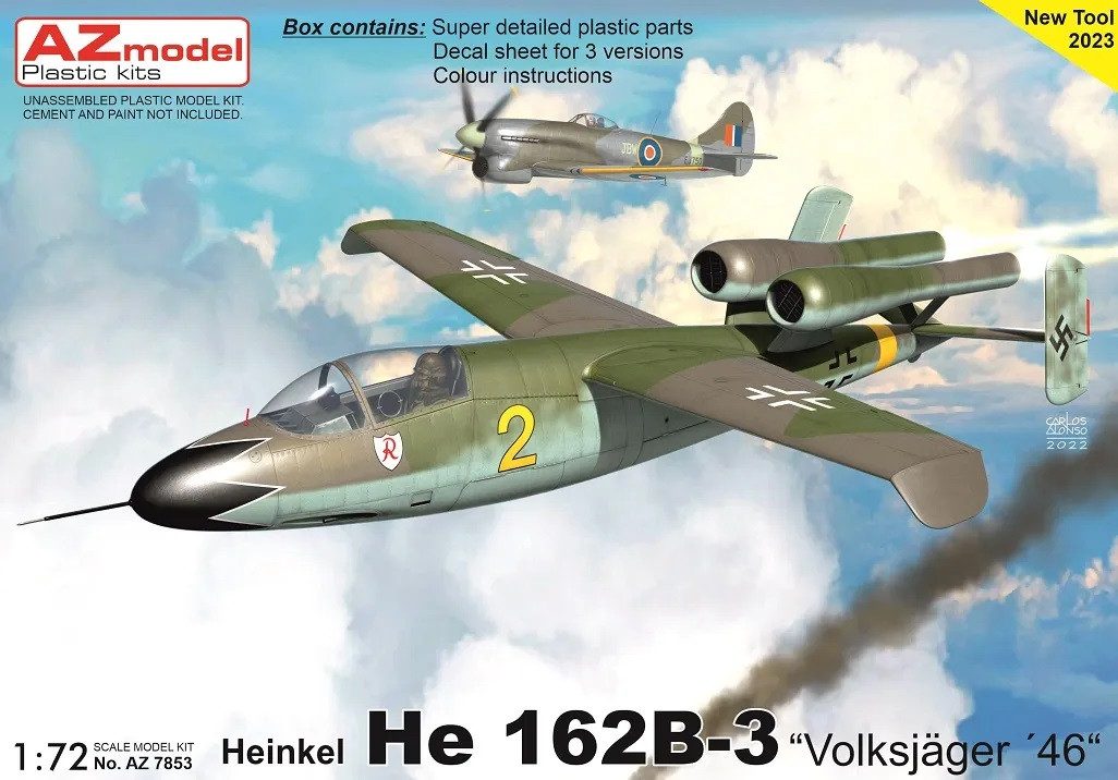 Náhľad produktu - 1:72 Heinkel He 162 B-3 „Volksjäger 46“