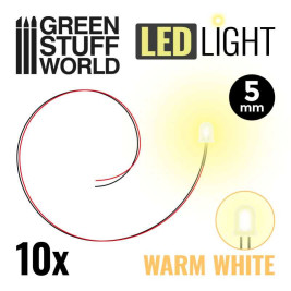 LED dióda teplá biela 5mm (10 ks)