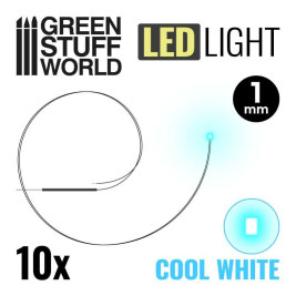 LED dióda studená biela 1mm (10 ks)