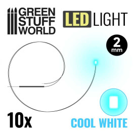 LED dióda studená biela 2mm (10 ks)