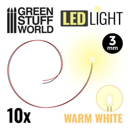 LED dióda teplá biela 3mm (10 ks)
