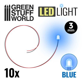 LED dióda modrá 3mm (10 ks)