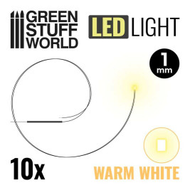 LED dióda teplá biela 1mm (10 ks)