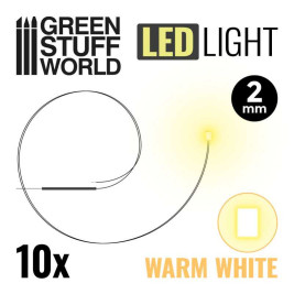 LED dióda teplá biela 2mm (10 ks)