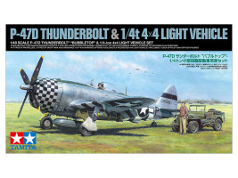 1:48 P-47D Thunderbolt ″Bubbletop″ & 1/4 Ton 4x4 Light Vehicle Set
