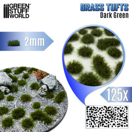 Grass Tufts – samolepiace mačiny tmavo zelená tráva 2mm (125 ks)