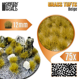 Grass Tufts – samolepiace mačiny béžová tráva, 12mm (75 ks)