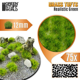 Grass Tufts – samolepiace mačiny realistická zelená tráva 12mm (75 ks)