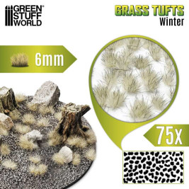 Grass Tufts – samolepiace mačiny zimná tráva, 6mm (75 ks)